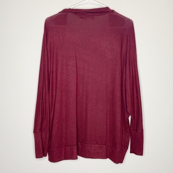 Paper Crane Maroon Cardigan Dolman Open Front Sweater Size Small - Picture 3 of 7